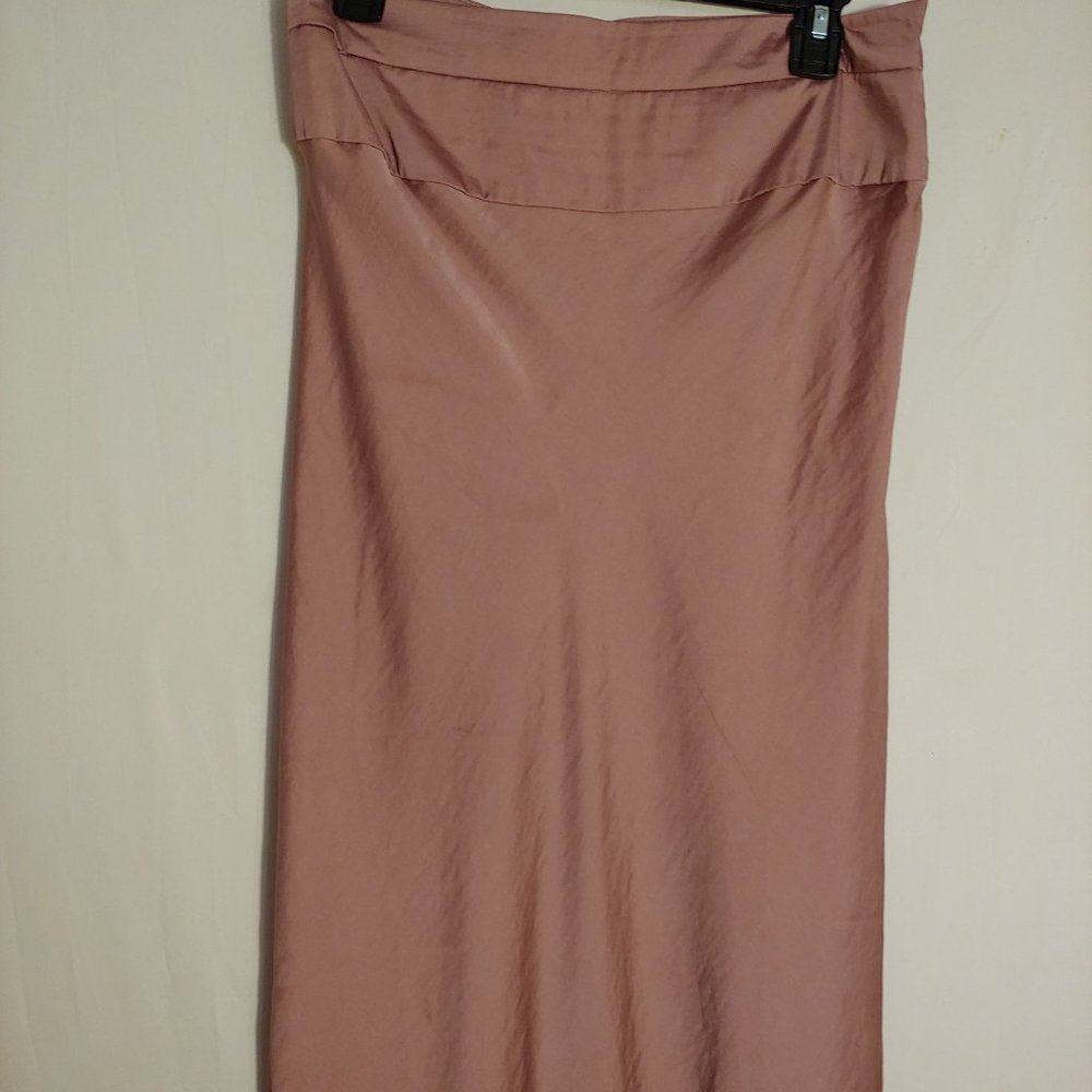 Free People Silky Flowy Boho Runway Trendy Y2K Festival Blush Maxi Skirt 12 - Picture 12 of 16